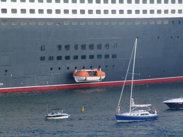 Testing one of the life boats
