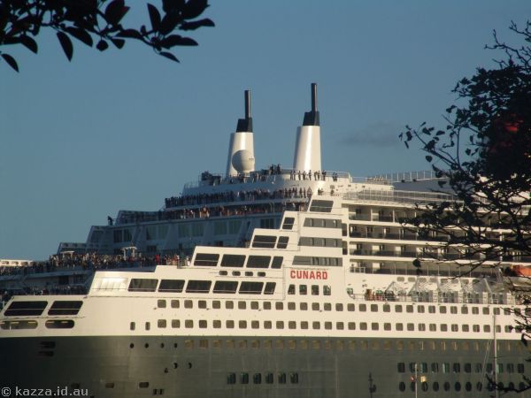 Crowds gathered to watch the arrival of the QE2
