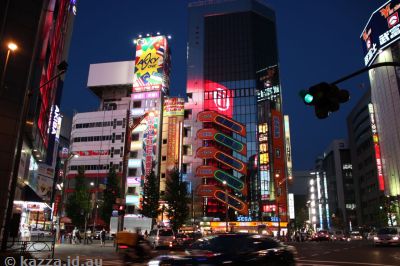 Akihabara buildings by night