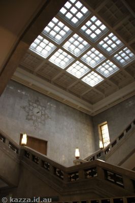Main staircase in the Honkan Building, which we went into next