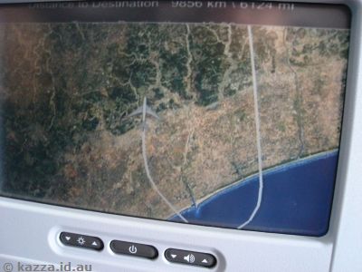 GPS track of the flight leaving Narita