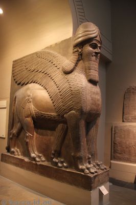 Winged human-headed lion, Assyrian
