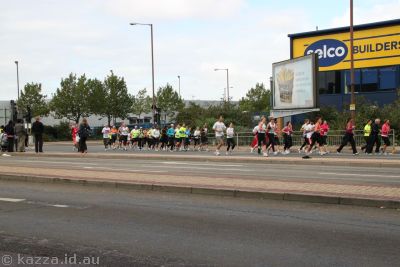 Marathon runners on Woolwich Road, Charlton
