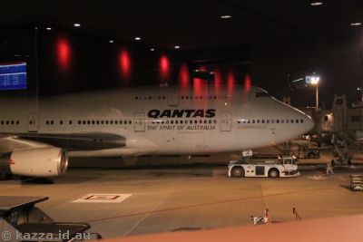 Our plane, seen from the Qantas lounge