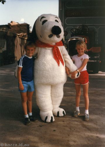 David and me with Snoopy at Knott's Berry Farm