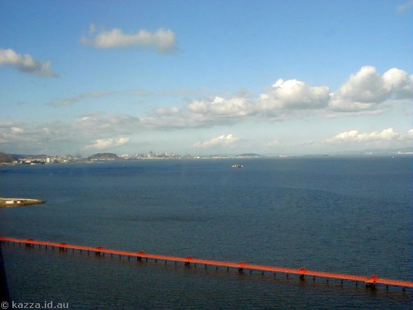 San Francisco from the plane just before landing<br>Way over in the distance