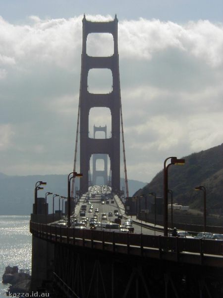 Looking through Golden Gate Bridge