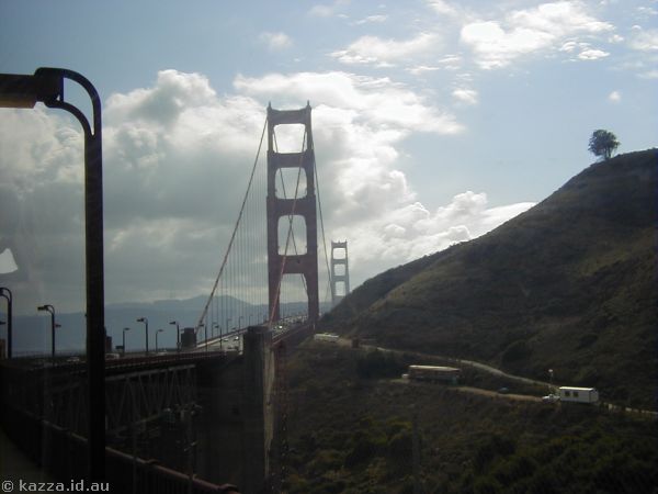 Golden Gate Bridge from the tour bus