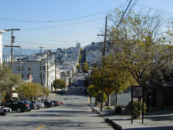 Looking east down Lombard St