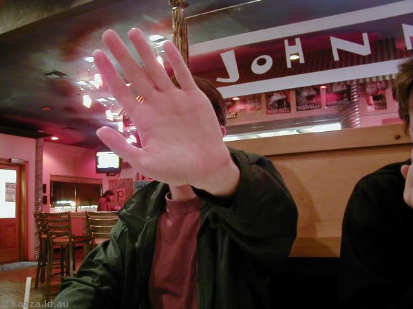 Todd not wanting his photo taken :)