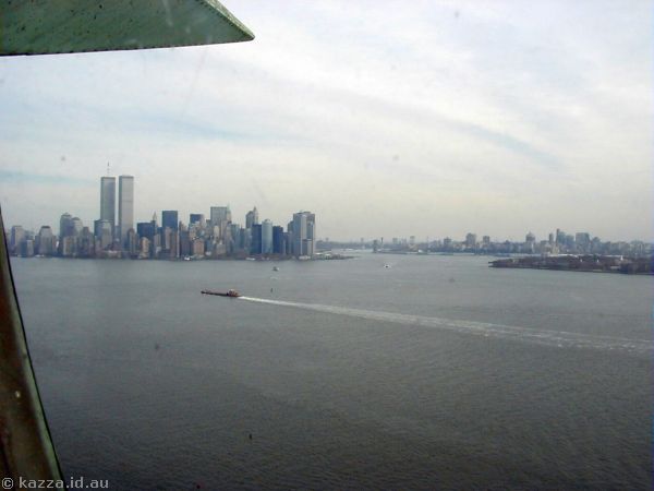 New York City from the crown of the Statue of Liberty