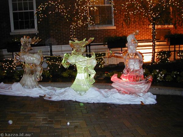 Ice sculpture outside a hotel near White House