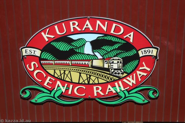 Kuranda Scenic Railway sign on one of the train carriages