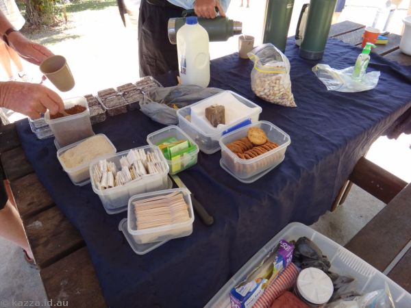 Our first morning tea on the road