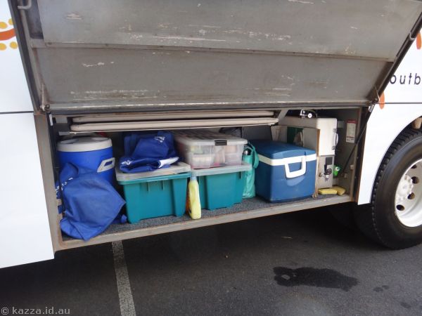 Food storage under the truck, sorry, coach