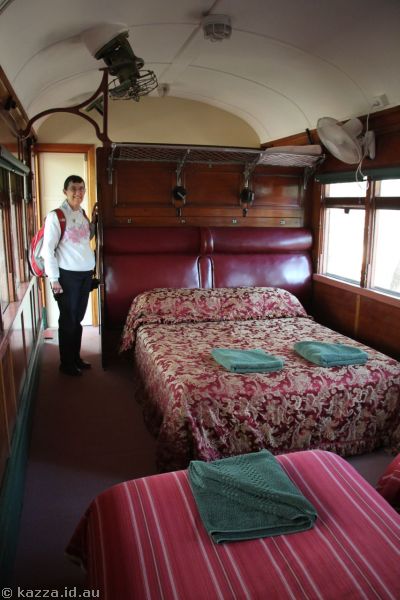 Mum and beds in our carriage