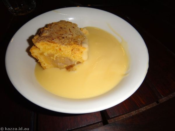 Apple pie and custard for dessert