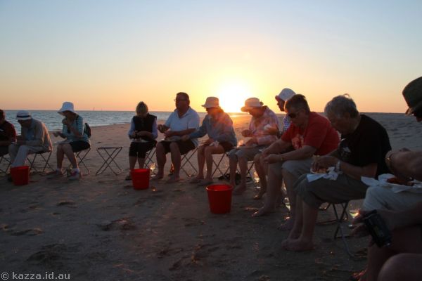 Eating dinner on the sand.  While the location was beautiful, the experience was super stressful