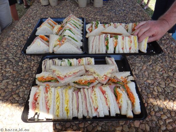Sandwiches made by a local bakery