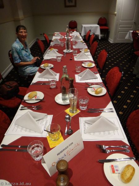 Dinner table setup at the Mount Isa Hotel