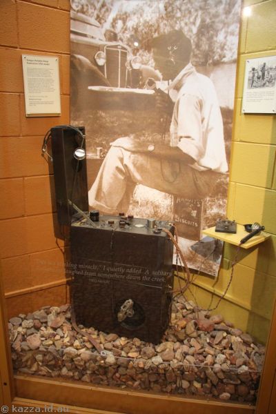 Traeger portable pedal transceiver 1936 model. The operator would use the pedals to generate electricity to power the radio