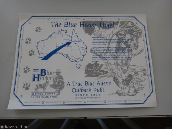 Blue Heeler Hotel place mat