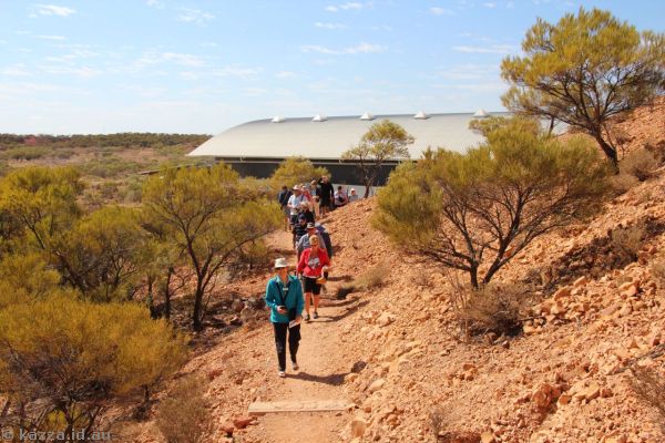 Walking around the site at the Dinosaur Stampede National Monument