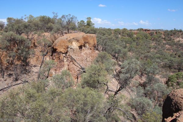 Cliffs on the walk between the fossil preparation laboratory and the museum