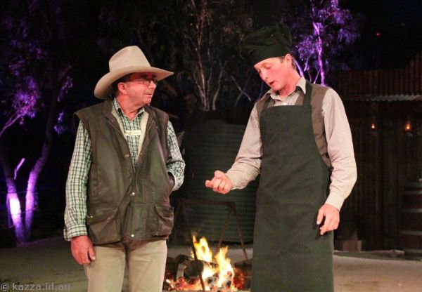 Scottie (left) and offsider providing entertainment