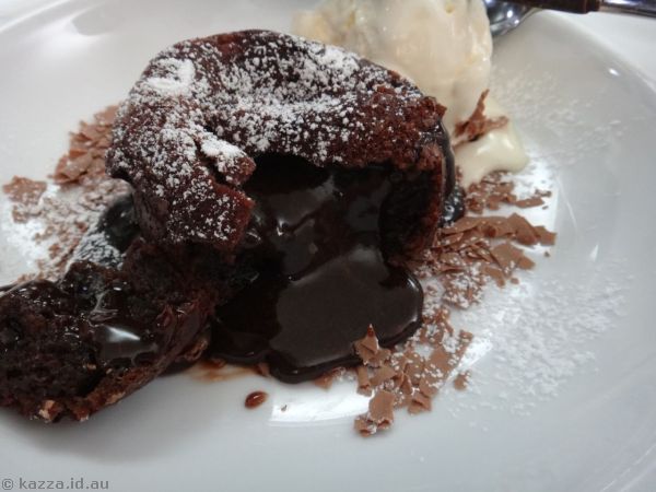 Chocolate pudding oozing