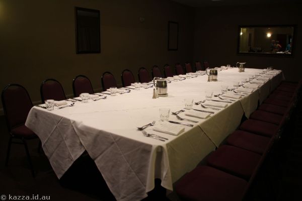 Table setup for dinner on our last night
