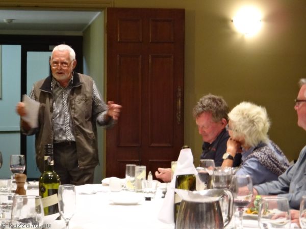 Geoffrey giving a speech on the last night of the tour