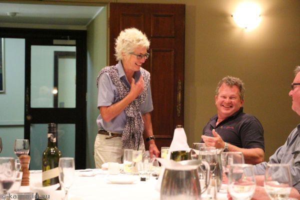 Penny giving a speech