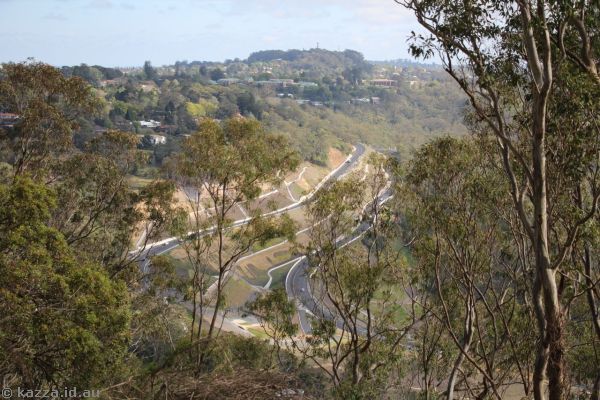 The road down the side of the escarpment