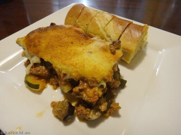 Moussaka that Chay cooked for dinner