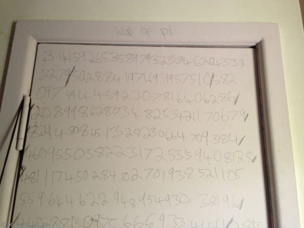 Wall of Pi in Kailyn's room