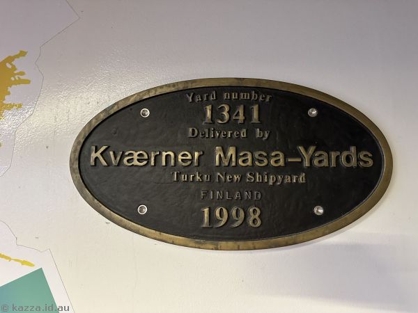 Spirit of Tasmania I ship builders plaque