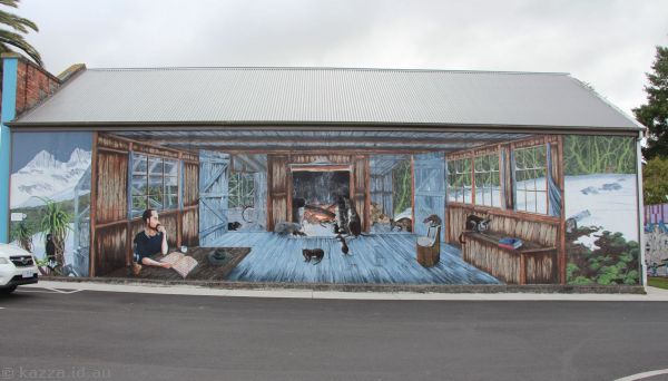 Stillness and Warmth mural (first mural in the project)