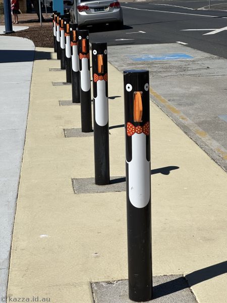 Penguin bollards (part of a treasure hunt trail)
