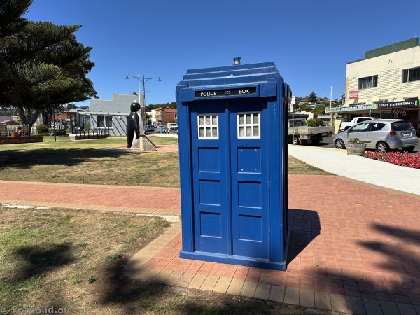 Tardis library near the Big Penguin