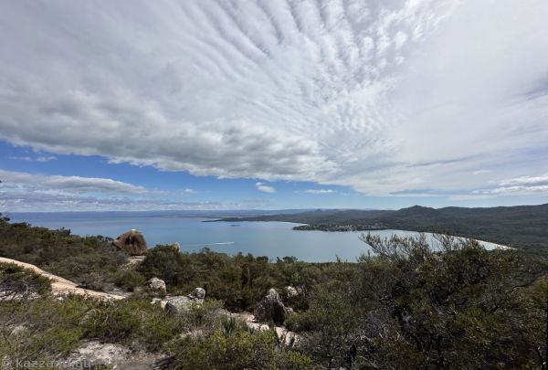 View over Coles Bay from Mt Amos track