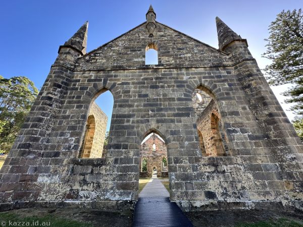 Southwest wall of the convict church