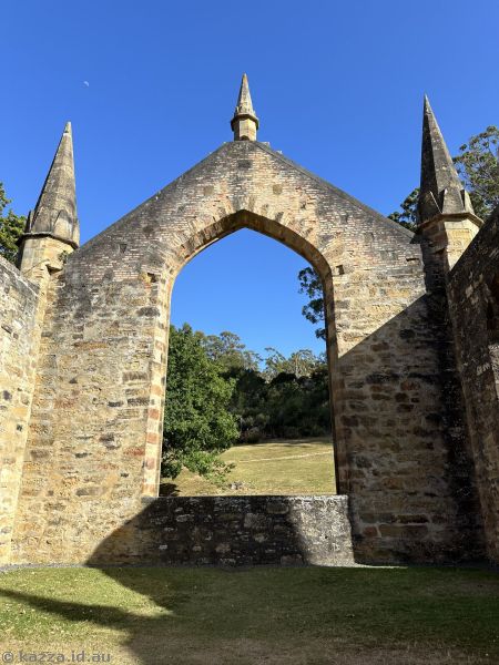 Northwest wall of the convict church