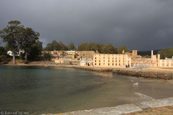 View over Port Arthur Historic Site.  It started raining a few minutes later