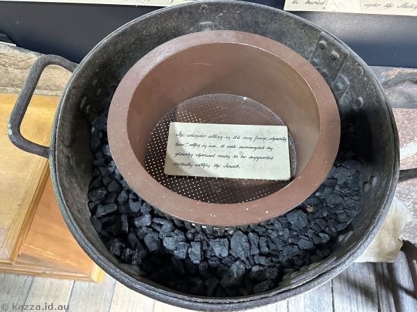 One of the sieves used for making shot of even sizes