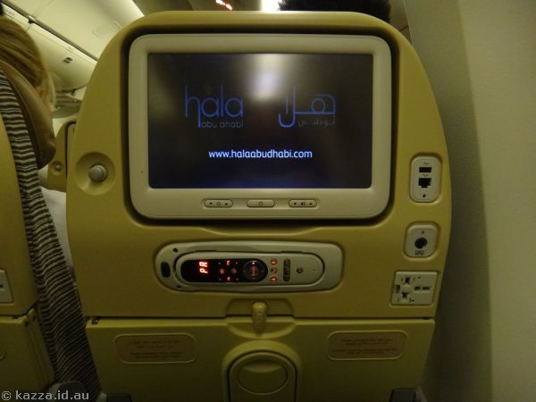 In flight entertainment system on the Etihad 777