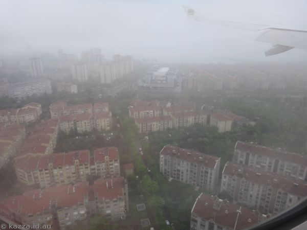 Our first view of Istanbul once we cleared the clouds on approach to Istanbul airport