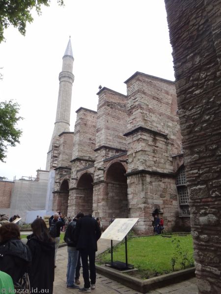 Minaret and buttresses at Hagia Sophia