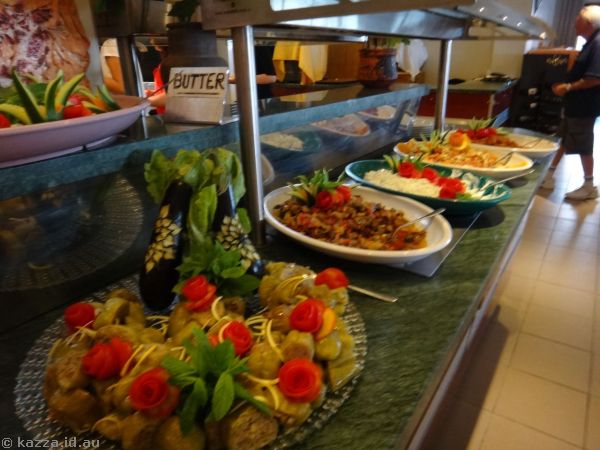 Dinner buffet spread