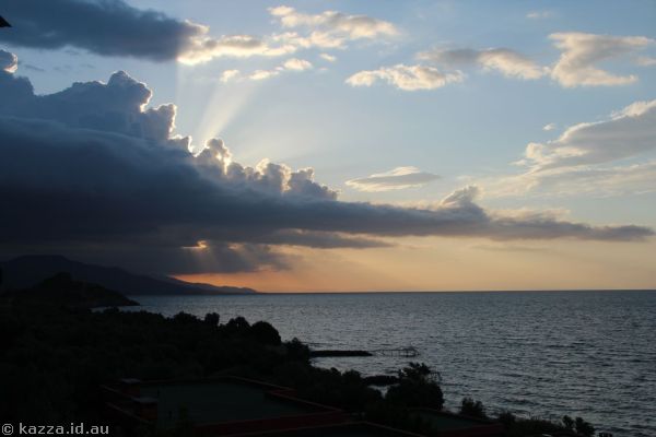 View of the sunrise from our hotel